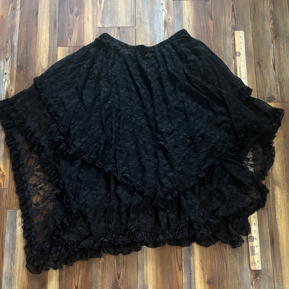 Free People Black Lace Midi Skirt Medium - Picture 4 of 8